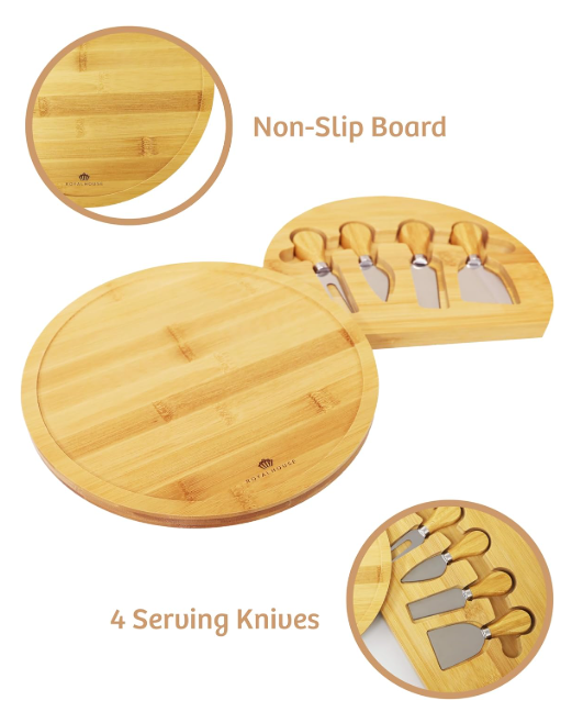 Round Bamboo Cheese Board - Image 2