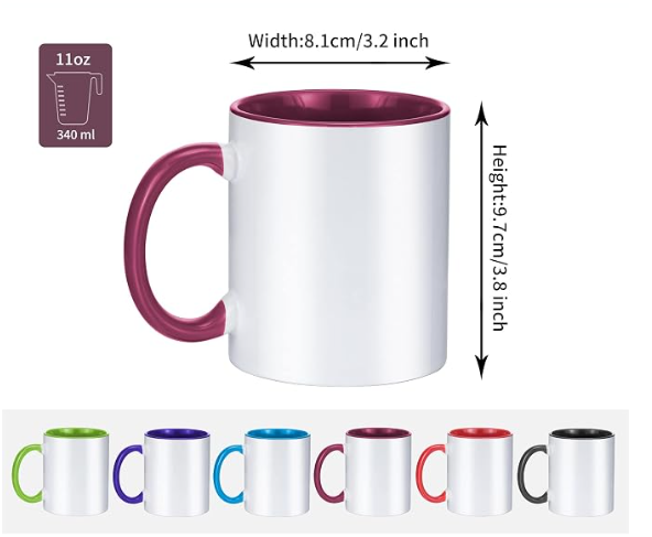 11 OZ ASSORTED COLOR SUBLIMATION MUG - Image 2